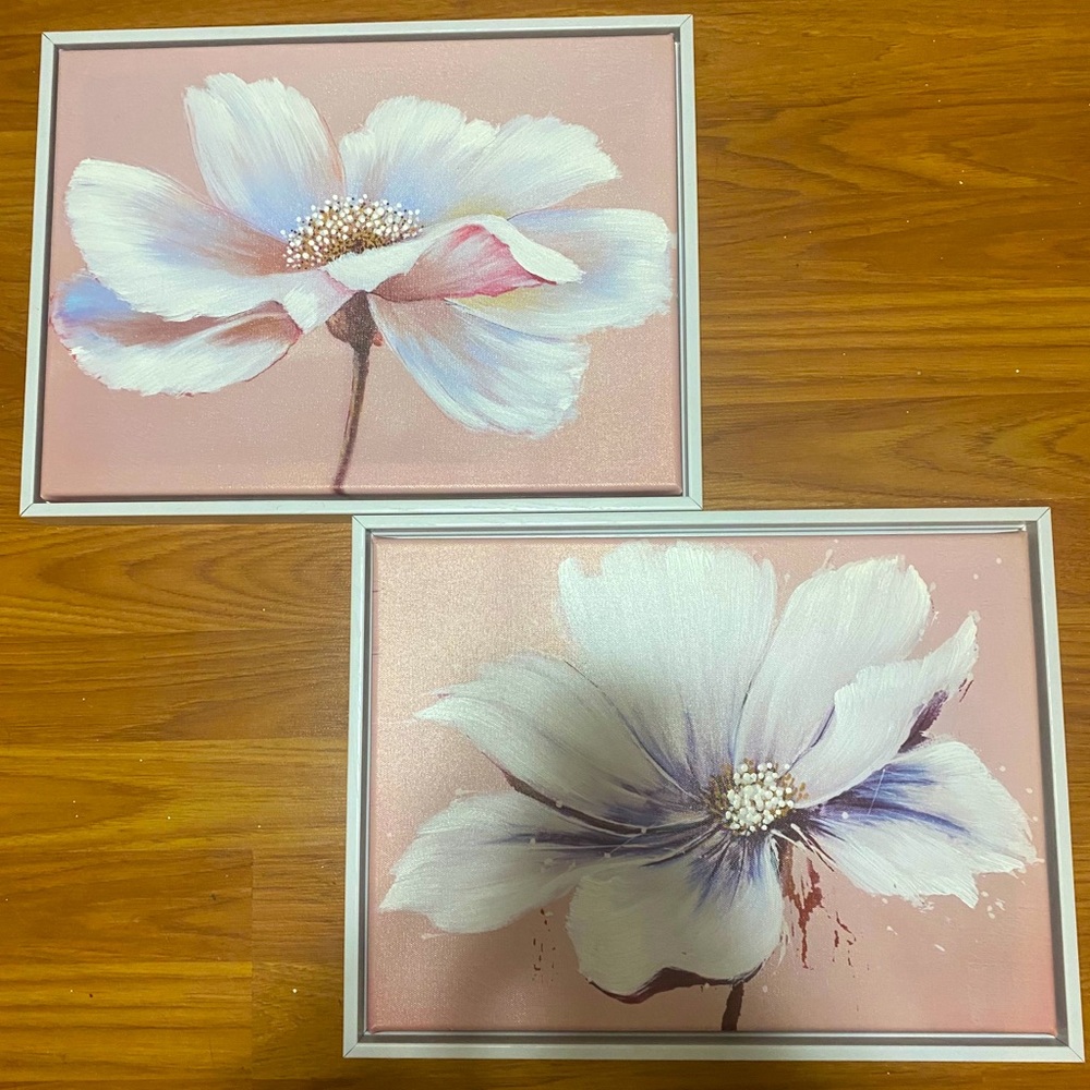 Twin flower paintings